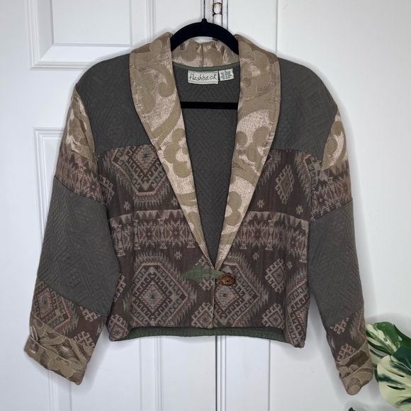 Flashback Jackets & Blazers - Vintage Tapestry Patchwork Jacket Small